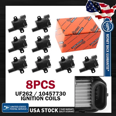 Ignition Coils 8PCS OEM D585 UF262 Round Set For GMC Sierra 3500 Classic 2007 - Изображение 1 из 4