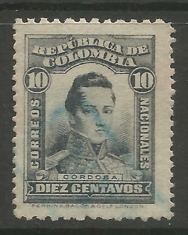 STAMPS-COLOMBIA. 1917. 10c Grey. Perf 11½ x 13½. SG: 362 var. Fine Used - Image 1 of 1