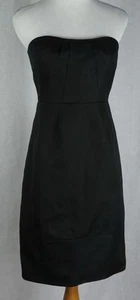 J Crew Kleid Gr. 0 Erica Cotton Cady Schwarz Trägerlos Neu  - Bild 1 von 3