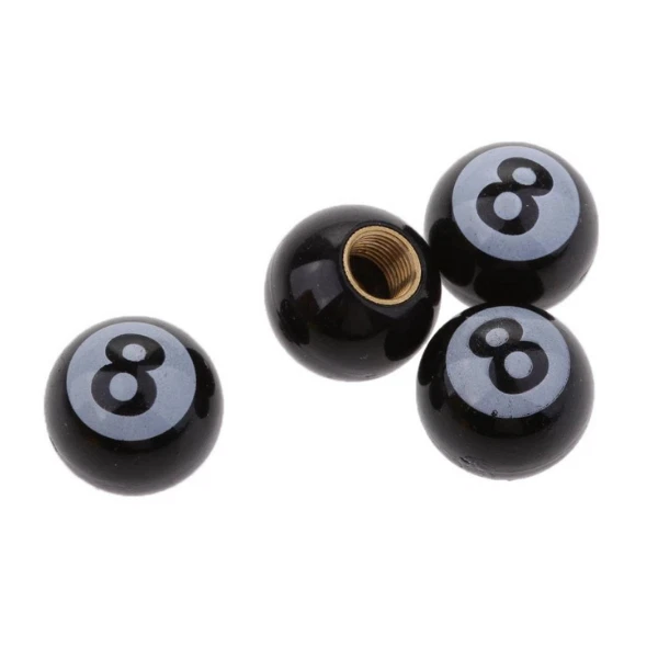 Valve Dust Caps 8 Ball for Alfa Romeo Brera Giulia Giulietta Stelvio - Image 1 of 1