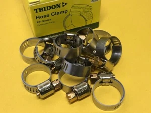 9-17 x 8 mm Worm drive hose clamps x 10 Part Stainless Steel Tridon EFI005P - Picture 1 of 4