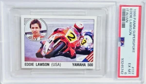 Tarjeta de novato 1986 Panini Supersport italiana #117 Eddie Lawson RC PSA 6 EX-MT EE. UU. - Imagen 1 de 2