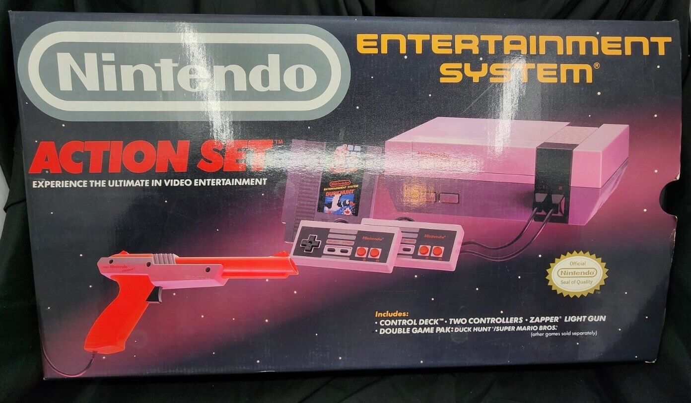 Nintendo NES Action Set Complete In Box System Console W/Posters MINT MINT MINT 