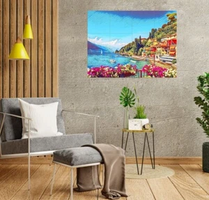 Mosaik Keramikplatte des Comer Sees Italien Backsplash Fliese Wandbild Wandkunst - Bild 1 von 3