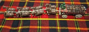 Vintage Cast iron Clydesdale Beer Wagon Horse Drawn Cart Wagon 30" Long - Picture 1 of 4