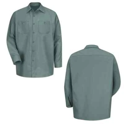 Camisa de Trabajo Red Kap Color Sólido 2 Bolsillos Hombre Uniforme Industrial Manga Larga Foto 1 de 4