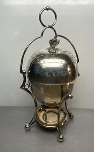 Vintage Egg Coddler Warmer 4 Egg Rack Pot Ornate  Silverplate James Dixon - Picture 1 of 19