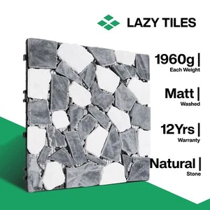 x1 Natural Stone Patio Tile - Indoor & Outdoor Interlocking Deck Flooring Tile - Picture 1 of 11