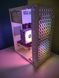 COMPACT RGB WIN 11 PRO 1080P GAMING PC INTEL i7 AMD RX 470 16GB RAM SSD+HDD&WIFI - Picture 1 of 8