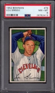 1952 Lou Brissie Bowman Baseball Card #79 Graded PSA 8 Near Mint-Mint (NM-MT)