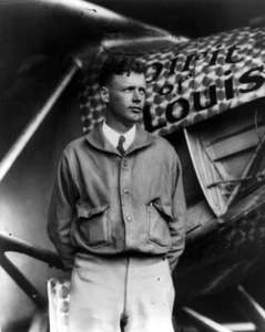 New Photo: Charles Lindbergh with his Airplane, Spirit of St. Louis - 6 Sizes! - Picture 1 of 7