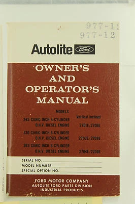 Vintage FORD Autolite Diesel Engine Owners & Operators Manual - Image 1 of 2