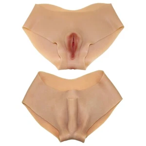 Bragas vaginales falsas de silicona Pantalones vaginales falsos realistas Ropa interior travesti - Imagen 1 de 13