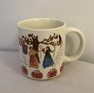 Vintage Spirit Folk Carol Endres Mug Apple Orchard Coffee Cup 1997 Enesco - Picture 1 of 4