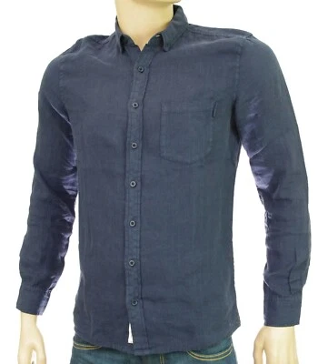 Chemise lin homme bleu marine HARRIS WILSON coupe regular taille S BERTO Marine - Photo 1/4