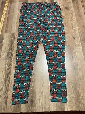 Pantalones LuLaRoe, Para Mujer Talla TC2, Azul Rojo, EE. UU., Leggings, Pull On Foto 1 de 4