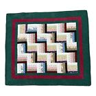 Vintage Handmade Quilt Heart Stitch Fence Rail Lap Double Side Wall Hang Crib