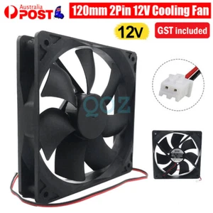 1/2x 120mm 2Pin 12V Cooling Fan dual Ball Bearing PC Brushless Silent Fan - Picture 1 of 13