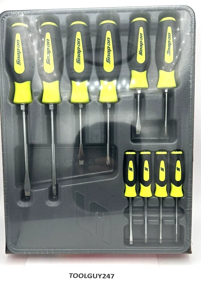 SNAP ON SGDX6040B HV 10Pc Combo Instinct Soft Grip Screwdriver Set Seal Hi Viz + - Image 1 of 4