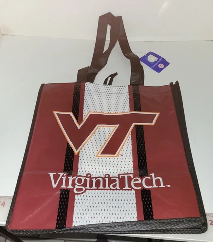 Virginia Tech Hokies Printed Non-Woven Polypropylene Reusable Tote Bag ~NWT Cover
