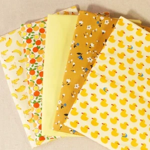 Sewing Yellow Assorted Quilting Fabric Cotton Bundle Floral Patchwork Scraps Lot - Picture 1 of 6