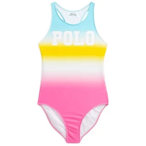 Polo Ralph Lauren Girls Logo Ombre One-Piece Swimsuit Size 5 NWT - Picture 1 of 8