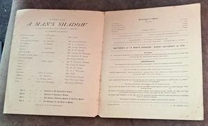 1897 Lionel Brough Herbert Beerbohm Tree Theatre programme A Man`s Shadow - Foto 1 di 4