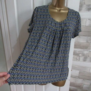 M&S ● size 18 ● black yellow jersey blouse top womens ladies - Picture 1 of 6