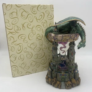 RARA CAJA DE MÚSICA SAN FRANCISCO "CRISTAL VISIONES DRAGÓN/CASTILLO RELOJ DE ARENA GLOBO DE AGUA - Imagen 1 de 12