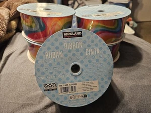 5x Kirkland Signature Wire-Edged Ribbon  - 2.5" Wide x 50 YD - Rainbow - Picture 1 of 3
