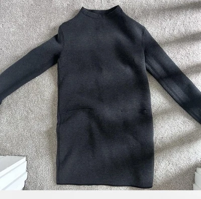 Lululemon Mock Neck Long Sleeve Dark Gray Knit Dress Women's - Image 1 of 4