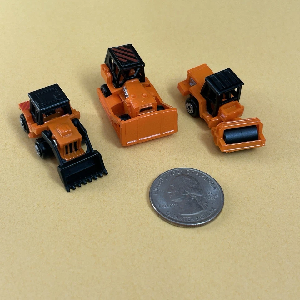 Micro Machines Loose LOT ORANGE construction bulldozer tractor 1980s 25[ - Image 1 of 1