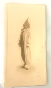 Girl In Clown Costume Harrod’s NewStudio Portrait Photo Vintage 1950’s 3-1/2”x7” - Picture 1 of 6