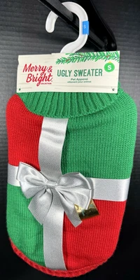 Feliz y Brillante Talla S PEQUEÑO Mascota Perro Feo Navidad Suéter Verde y Rojo Regalo Foto 1 de 4