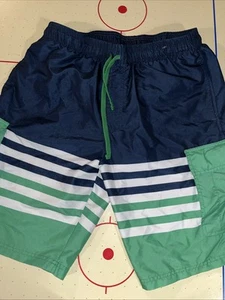 US Polo ASSN Swim trunks size L blue white seafoam green with logo - Picture 1 of 10