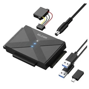 USB 3.0 to IDE and SATA Adapter, External Hard Drive Adapter for Black - Picture 1 of 7