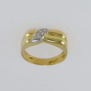 Anello Uomo con Diamanti Pt 6 H-VS - Oro giallo e bianco 18 Kt - Imagen 1 de 4