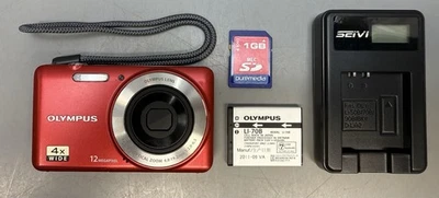 Olympus Digital Camera D-700 12.0MP Red Tested With Battery 1Gb Card and Charger - Image 1 of 4