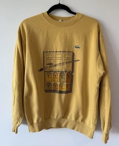 VINTAGE 80s/90s Lacoste Negligee Alligator Painter Crewneck Yellow Sweatshirt - M - Bild 1 von 4
