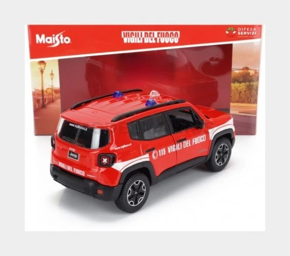 MAISTO 31520-VF JEEP - RENEGADE VIGILI DEL FUOCO 2017 - RED WHITE - 1/24 - Immagine 1 di 1