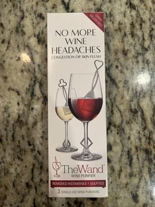 The Wand Purificatore Vino Puro Filtro Niente Più Vino Mal di Testa 3 Monouso NUOVO - Foto 1 di 2