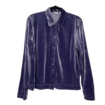 Top De Colección Cherokee Terciopelo Botón Delantero Para Mujer Talla M Púrpura Capricho Años 90 Bruja Foto 1 de 4