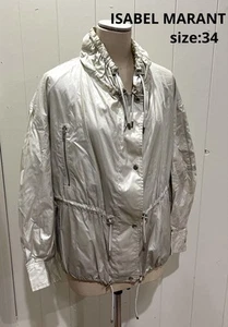 Isabel Marant Blouson Jacket Coat Women's Size 34 Beige Gray Button - Picture 1 of 24