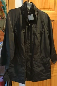 3X NEW Calvin Klein Water Resistant Jacket Womens Coat Black Removable Hood EUC - Picture 1 of 10