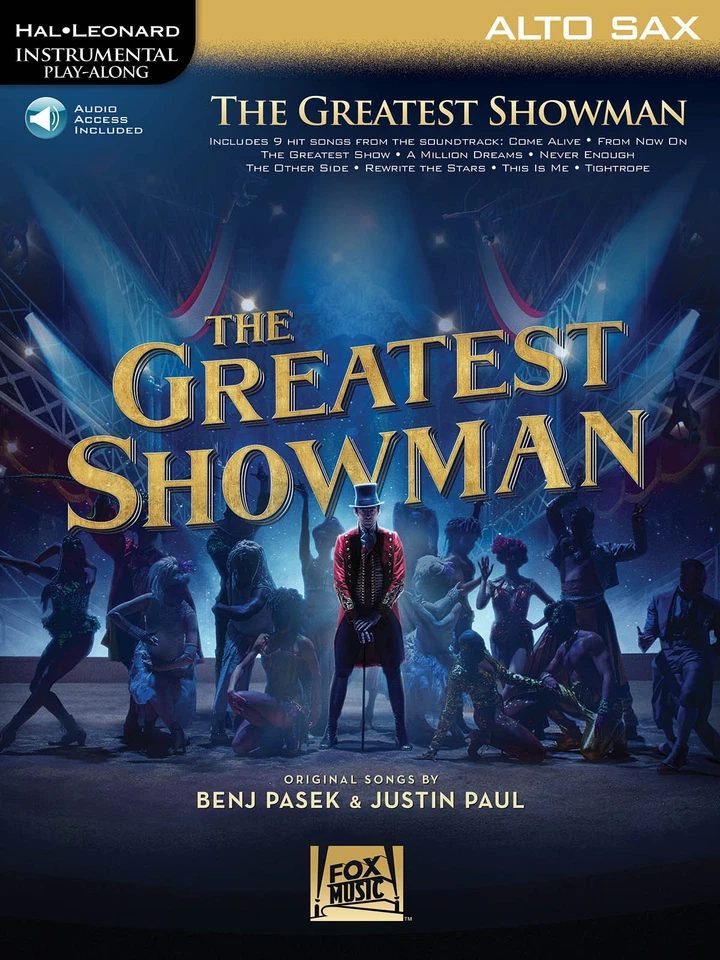 The Greatest Showman Movie Alto Sax Solo Sheet Music Play-Along Song Book Audio - Image 1 of 1