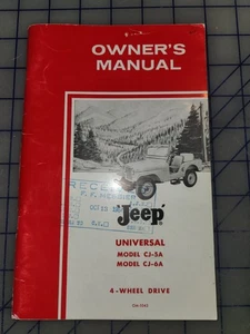 1964 1965 Jeep Universal CJ 5A 6A Owners Manual Original - Picture 1 of 1