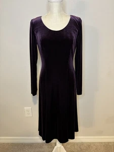 Vintage Damen klassisches Samt Aubergine/Lila Kleid Whimisigoth David Warren 6P - Bild 1 von 5
