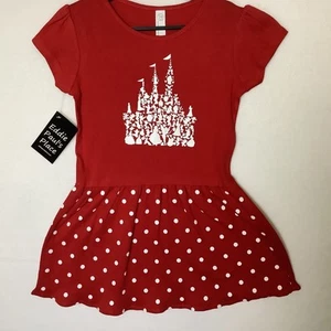 Disney Castle Disney Character Red Polka Dot Dress Size 4 - Rabbit Skins Brand - Picture 1 of 7