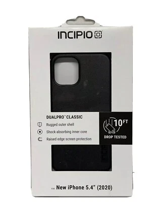 Funda de teléfono Incipio Dualpro clásica de doble capa para iPhone 12 Mini - Negra, nueva Foto 1 de 3