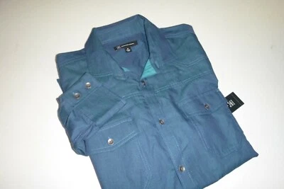 INC International Concepts 男式经典合身长袖休闲正装衬衫 - 中号 — 第 1/4 张图片